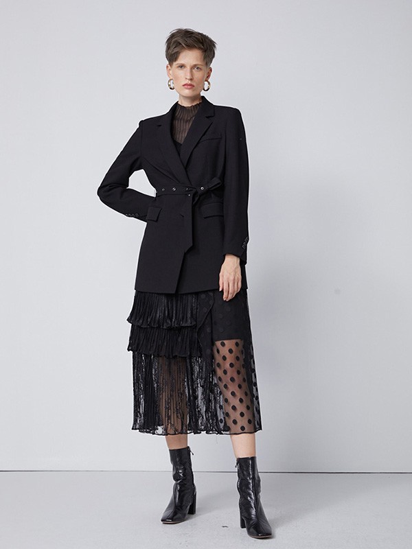 真我永恒2020秋冬季黑色修身西装