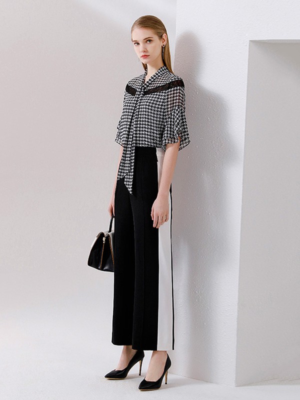 卡迪黛尔2020秋冬季黑色印花衬衫