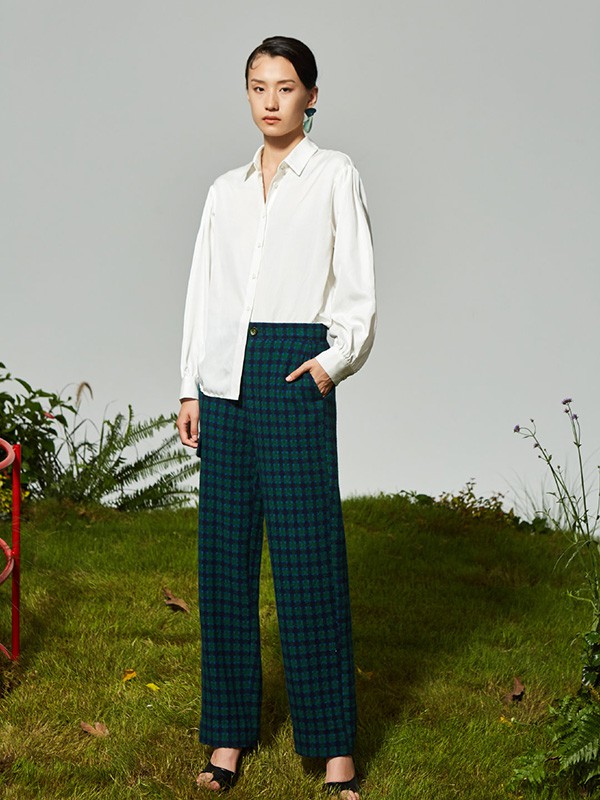 OTT女装2020秋冬季白色纯色衬衫