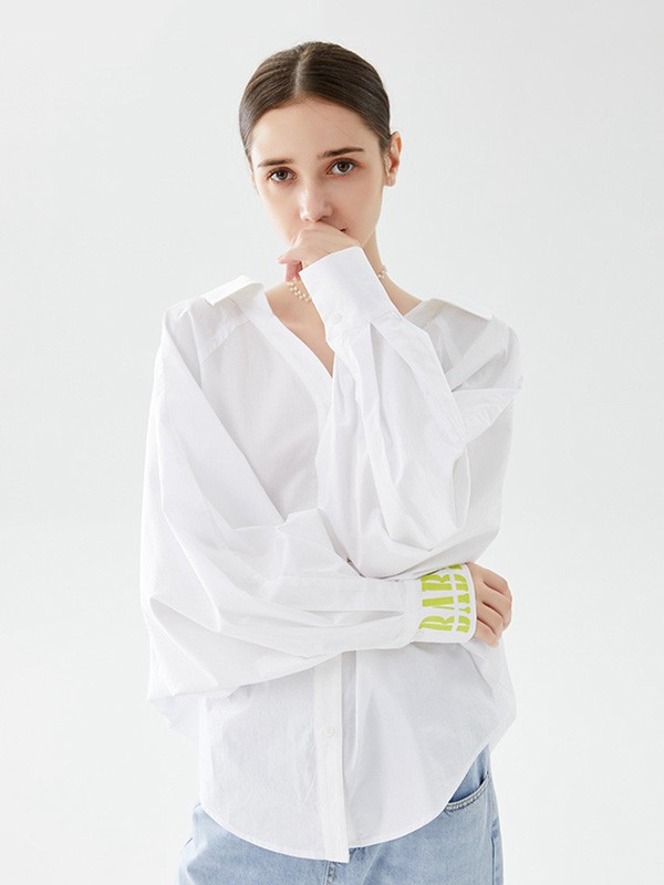 ins2020秋冬季白色泡泡袖衬衫