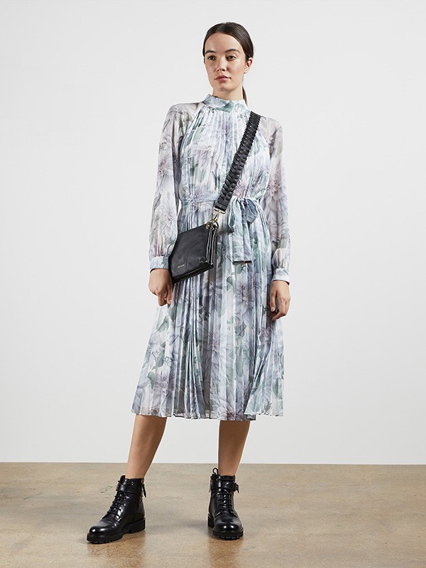 tedbaker休闲装2020秋冬季灰色印花连衣裙