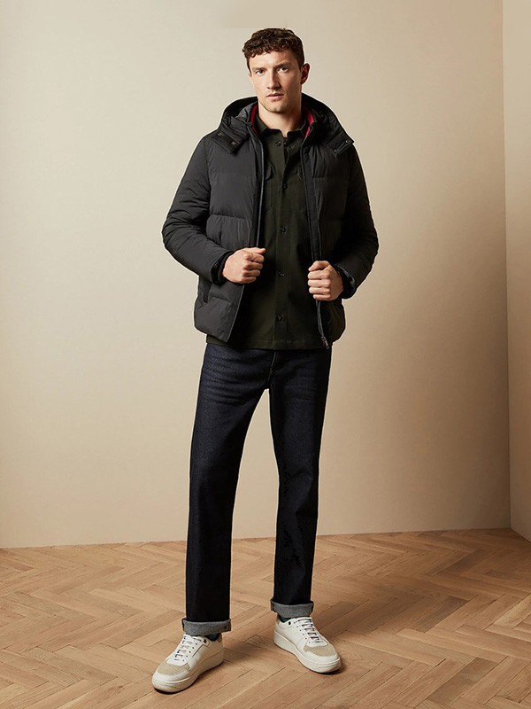 tedbaker休闲装2020秋冬季黑色连帽羽绒服