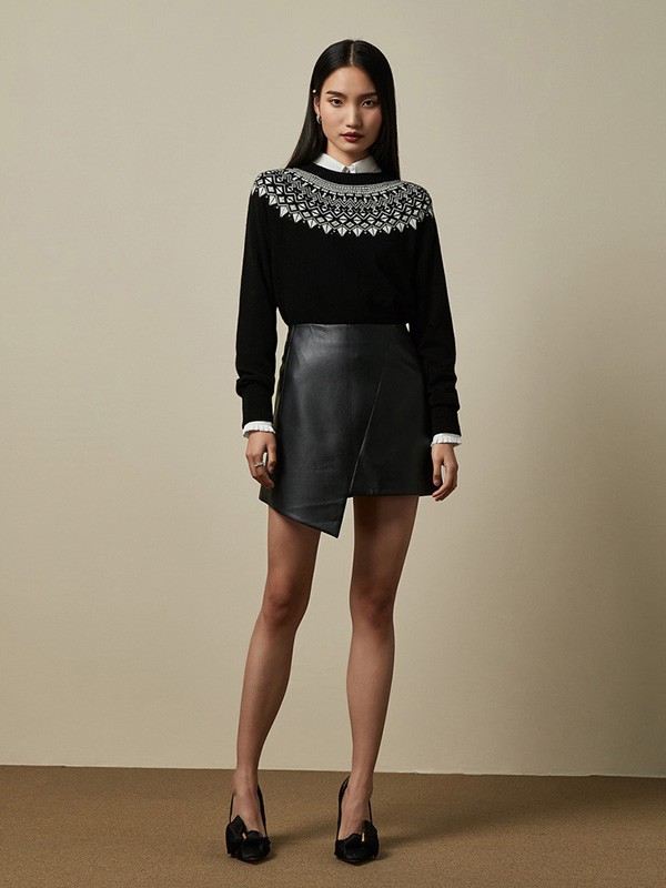 tedbaker休闲装2020秋冬季黑色印花上衣