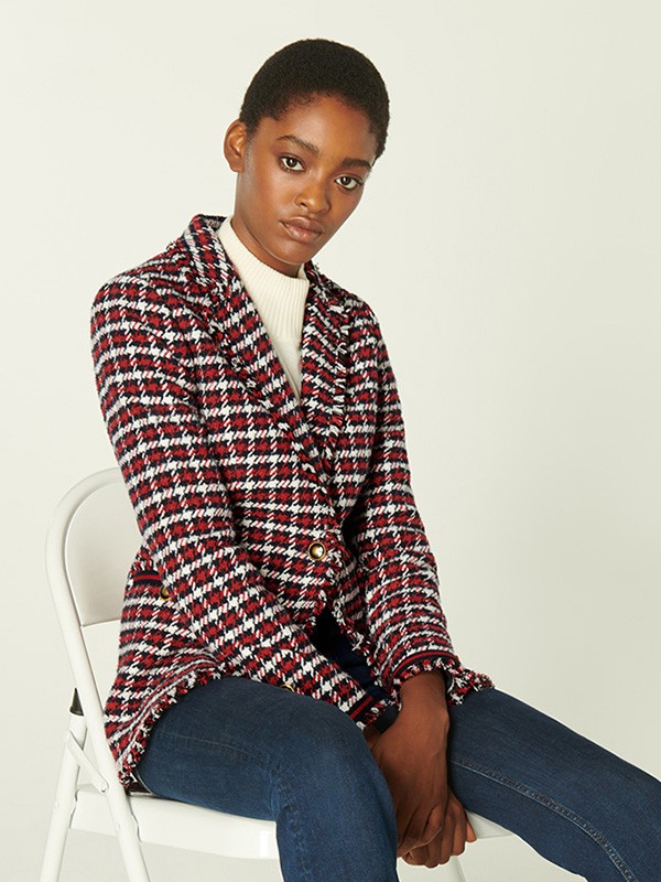 L.K.Bennett女装2020秋冬季红色格子外套