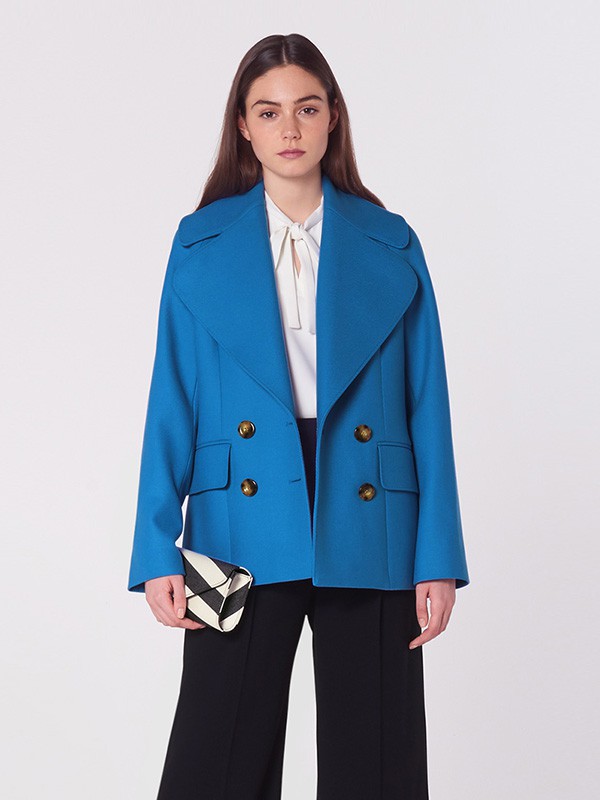 L.K.Bennett女装2020秋冬季蓝色宽松大衣