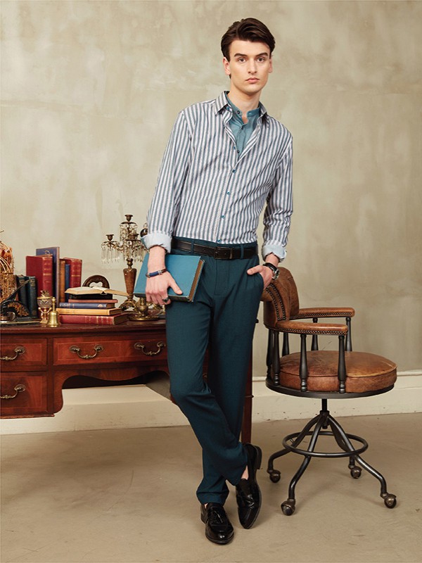 G20002020秋冬季蓝色条纹衬衫