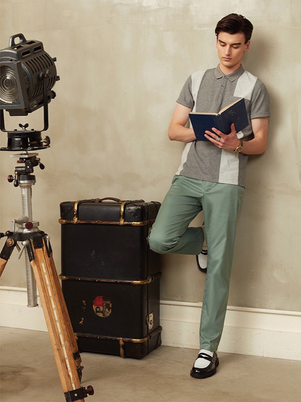 G2000休闲装2020秋冬季灰色纯色polo衫