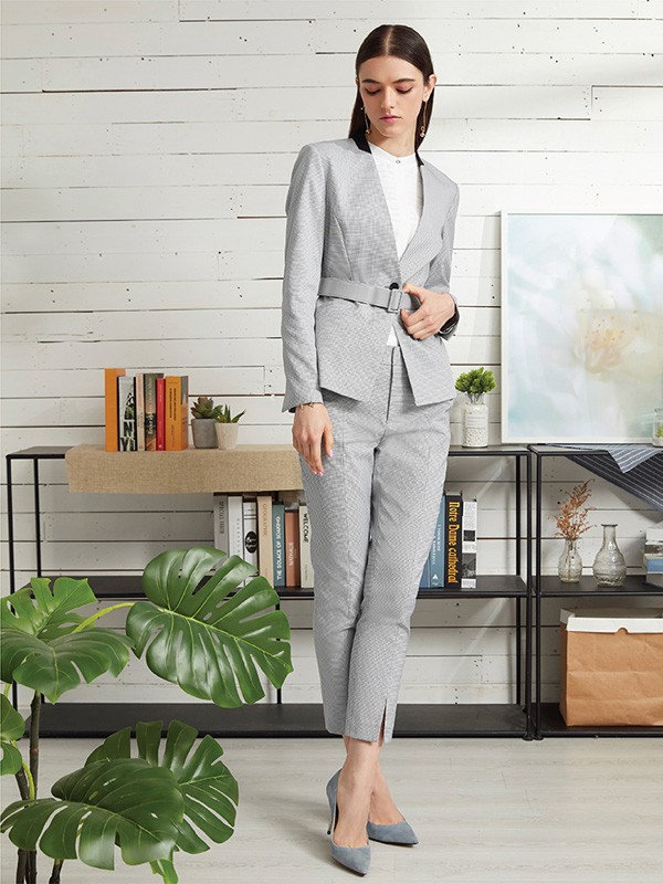 G2000休闲装2020秋冬季灰色纯色西装