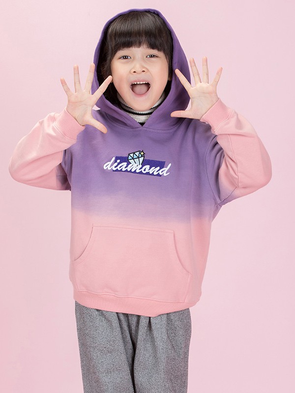 优露童装2020秋冬季粉色纯色卫衣