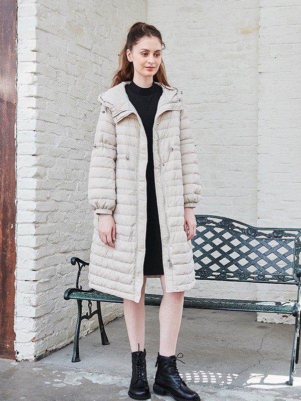 雁腾逸女装2021秋冬季白色纯色棉服