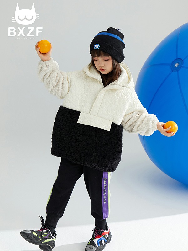 小资范童装2021秋冬季黑色条纹长裤