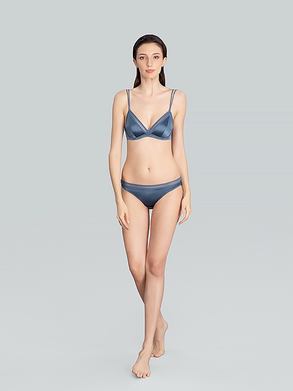曼尼陀2021春夏季蓝色时尚内衣