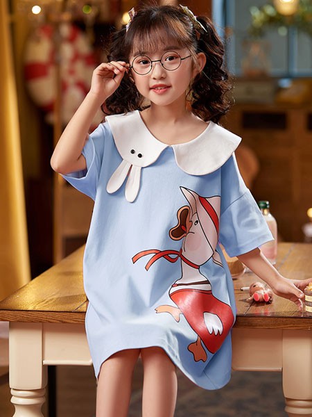 宫蝶内衣2021春夏季蓝色家居服