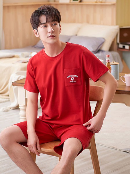 宫蝶内衣2021春夏季红色家居服