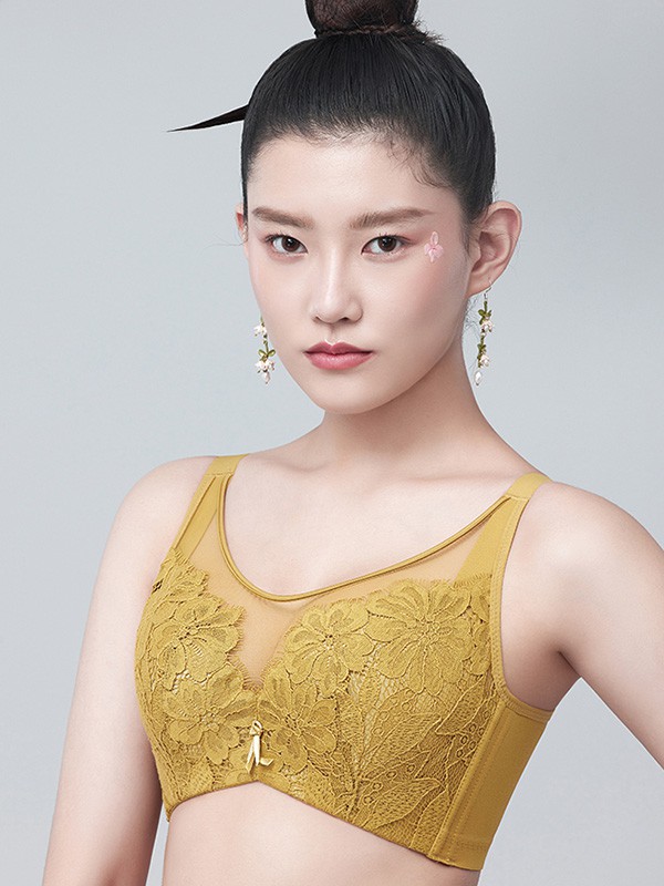 花姬内衣2021秋冬季黄色时尚内衣