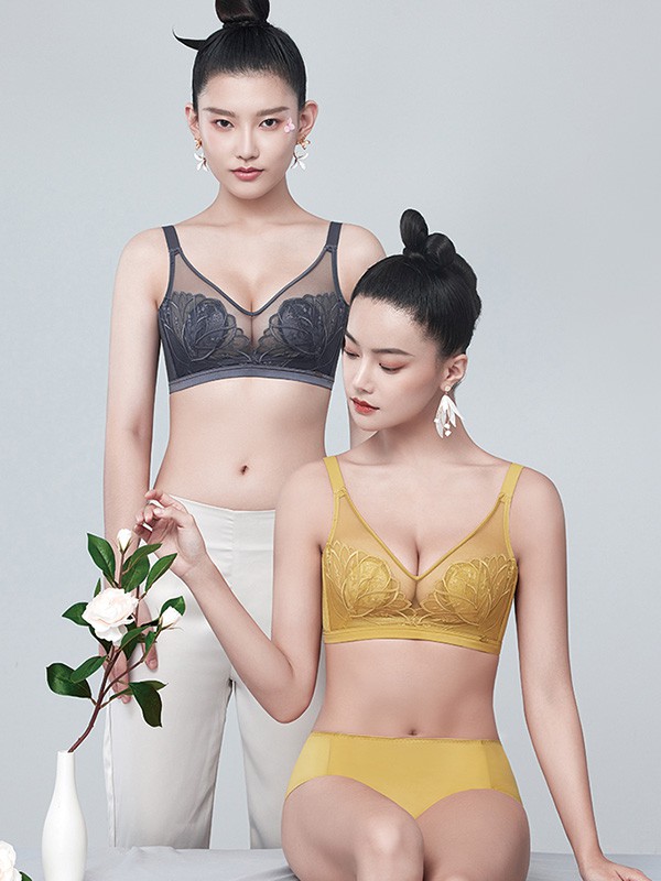 花姬内衣2021秋冬季黄色时尚内衣
