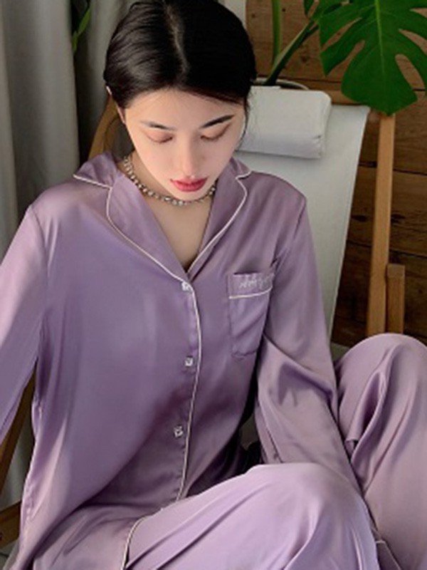 AMYDIMO内衣2021秋冬季紫色家居服