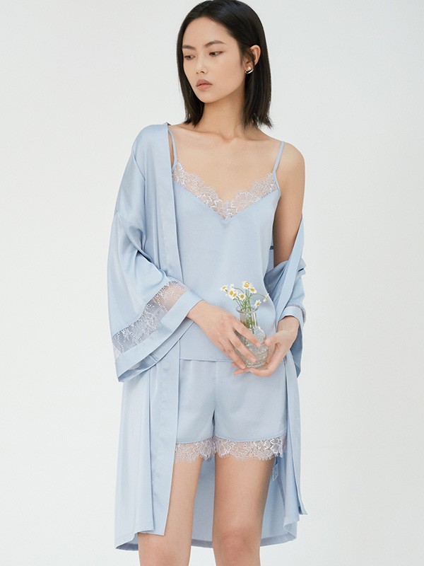 AMYDIMO内衣2021秋冬季蓝色家居服