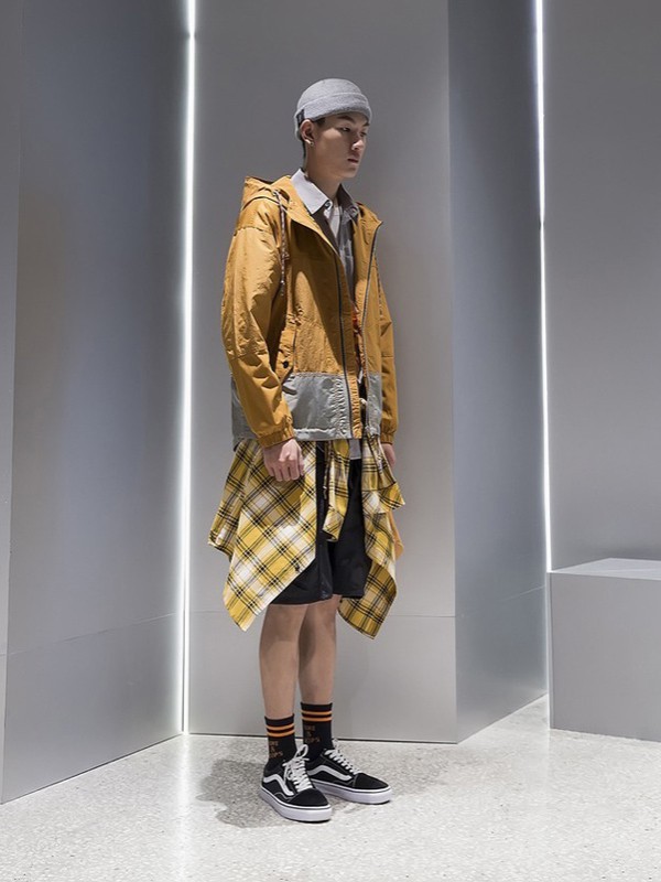 M4M男装2021秋冬季驼色连帽外套