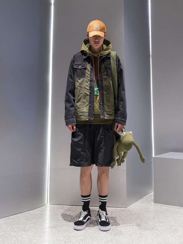 M4M男装2021春夏季黑色纯色短裤