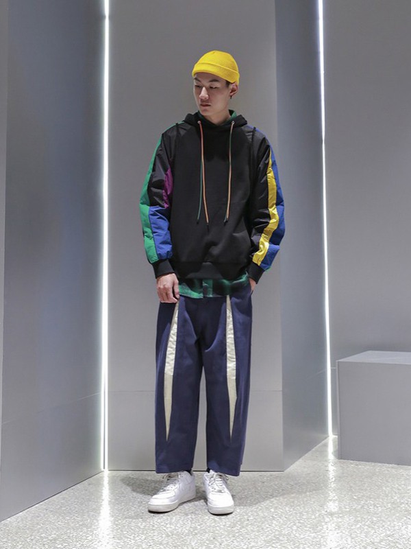 M4M男装2021秋冬季拼色撞色卫衣