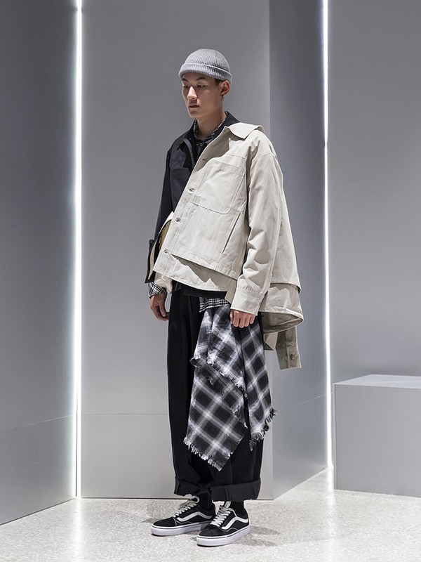 M4M男装2021秋冬季白色纯色外套