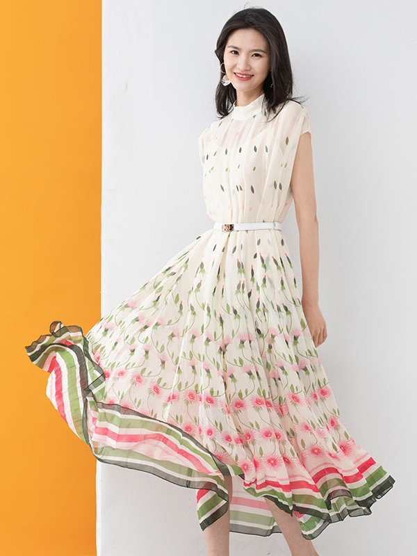 ​凝慧女装2021春夏季白色纯色连衣裙