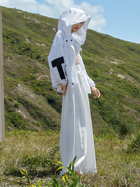 异闻女装2021春夏季白色纯色长裤