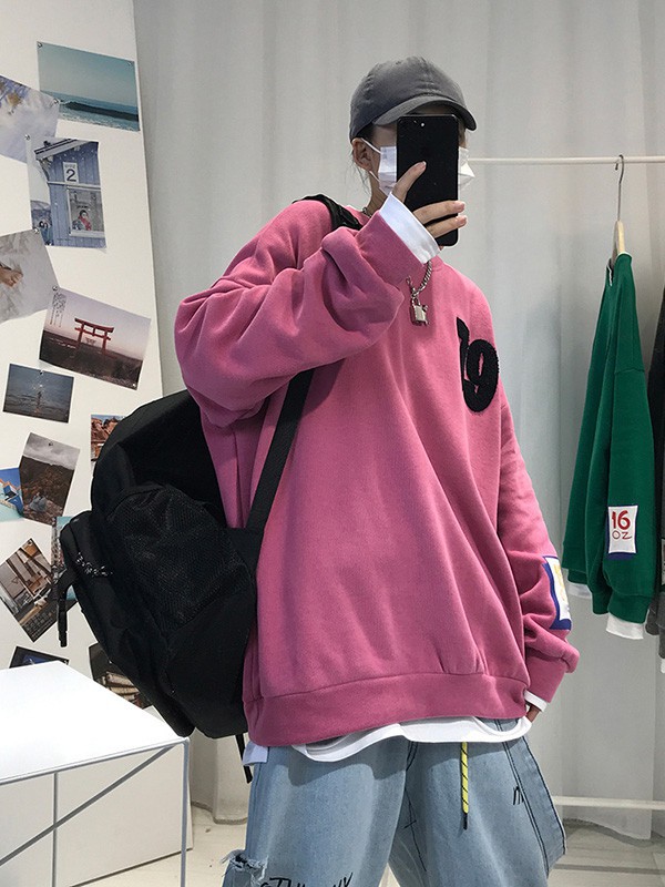 岽堂禾2021秋冬季粉色印花T恤