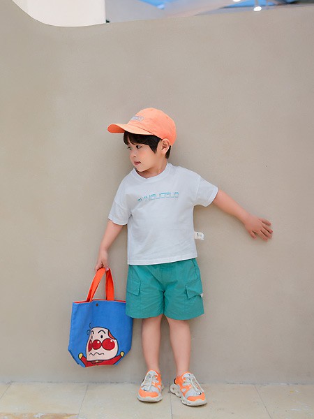 田果果童装2021春夏季白色印花T恤