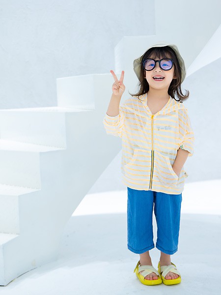 田果果童装2021春夏季蓝色纯色长裤