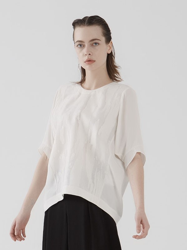 弄影女装2021春夏季白色纯色T恤