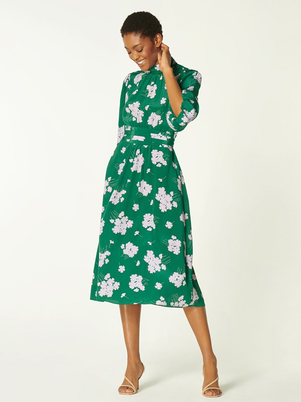 L.K.Bennett女装2021春夏季绿色印花连衣裙