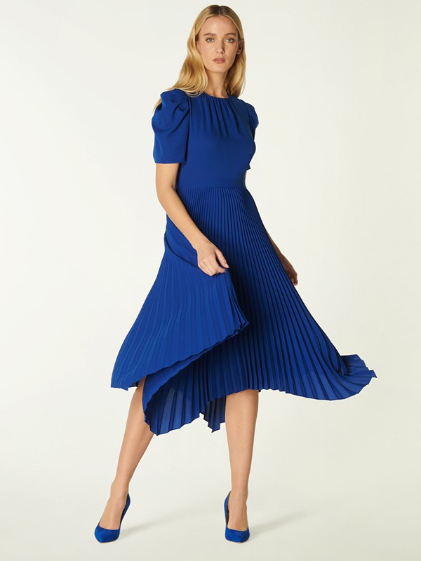 L.K.Bennett女装2021春夏季藏蓝色纯色连衣裙