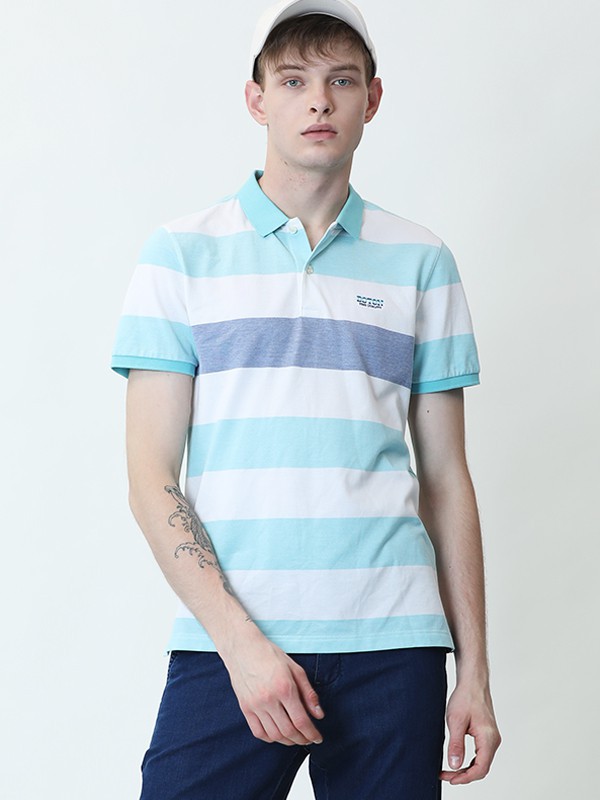波顿休闲装2021春夏季拼色条纹polo衫