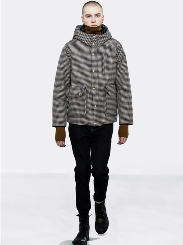 九平道男装2021秋冬季灰色高领外套