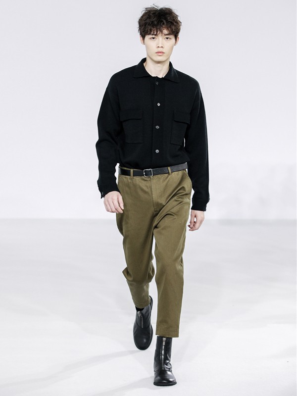 九平道男装2021秋冬季棕色纯色长裤