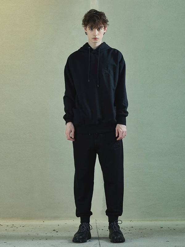 JPE男装2021秋冬季黑色纯色卫衣