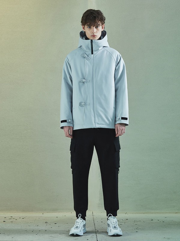 JPE男装2021秋冬季灰色高领派克服