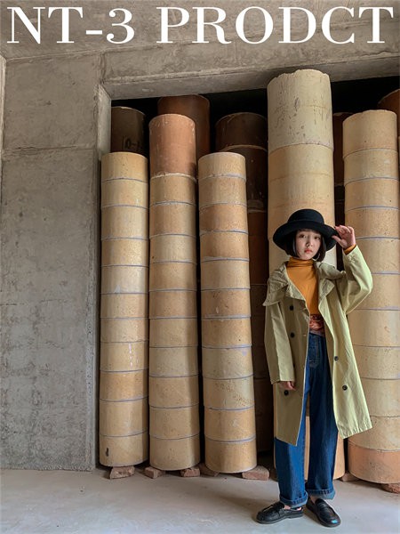 拾恩初＆番薯片2021秋冬季黄色纯色风衣