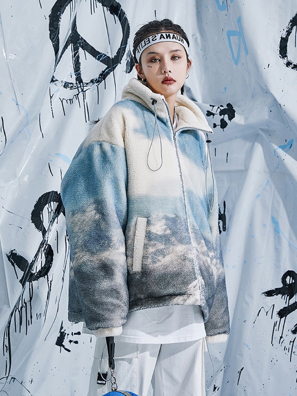 Codazzreet2021秋冬季拼色印花外套