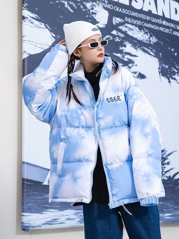 Codazzreet2021秋冬季浅蓝色印花羽绒服