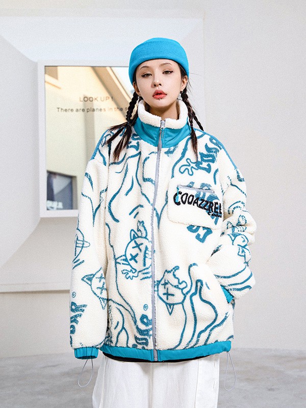 Codazzreet休闲装2021秋冬季白色印花外套