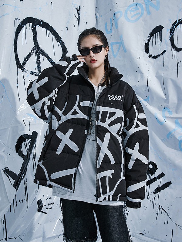 Codazzreet休闲装2021秋冬季黑色印花外套