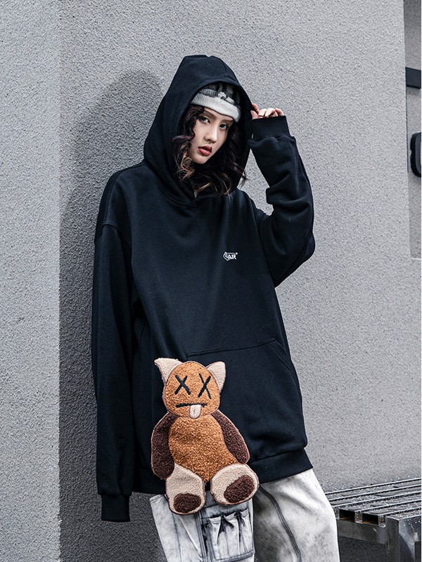 Codazzreet休闲装2021秋冬季黑色宽松卫衣