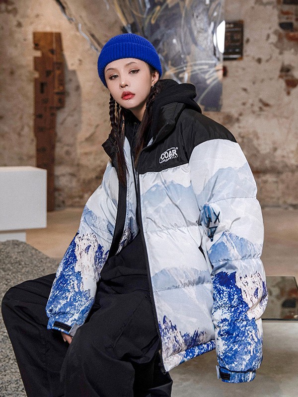 Codazzreet休闲装2021秋冬季白色印花羽绒服