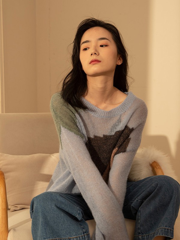 Kira&Yanng女装2021秋冬季灰色印花T恤