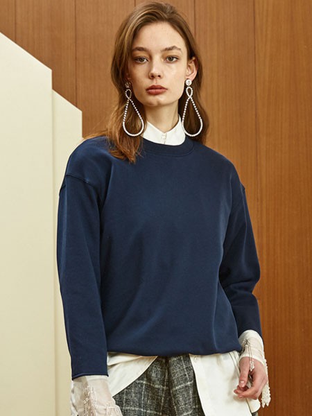 EvenVintage2021秋冬季黑色纯色T恤