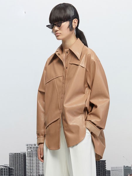 EvenVintage2021秋冬季卡其色纯色衬衫