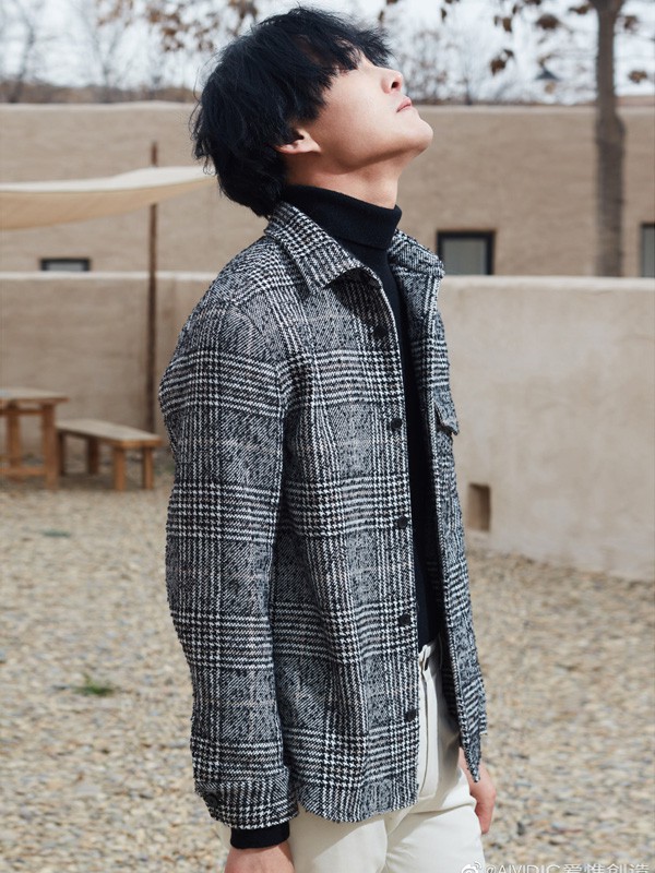 AIVIDICSTUDIO男装2021秋冬季灰色纯色大衣